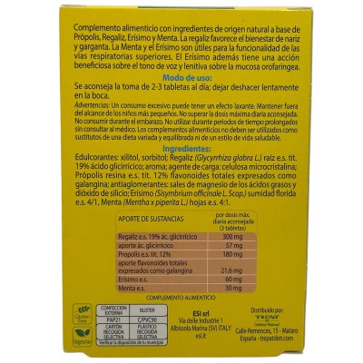 Propolaid Propolgola Menta 30 Comprimidos de ESI® ESI 21011101 Acción benéfica garganta y pecho salud.bio