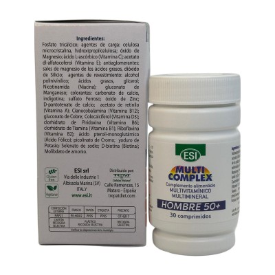 Multicomplex HOMBRE 50+ (Vitaminas y Minerales) 30 comprimidos de ESI ESI ESI-13526 Vitaminas y Multinutrientes salud.bio
