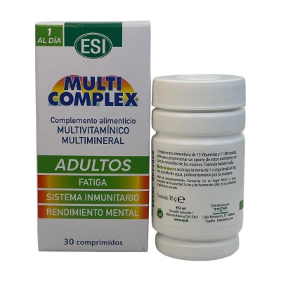Multicomplex ADULTOS (Vitaminas y Minerales) 30 comprimidos de ESI ESI ESI-13528 Vitaminas y Multinutrientes salud.bio