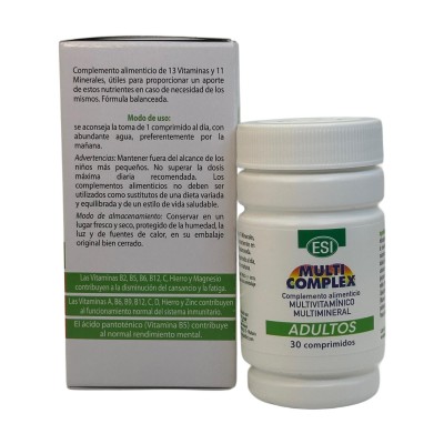 Multicomplex ADULTOS (Vitaminas y Minerales) 30 comprimidos de ESI ESI ESI-13528 Vitaminas y Multinutrientes salud.bio