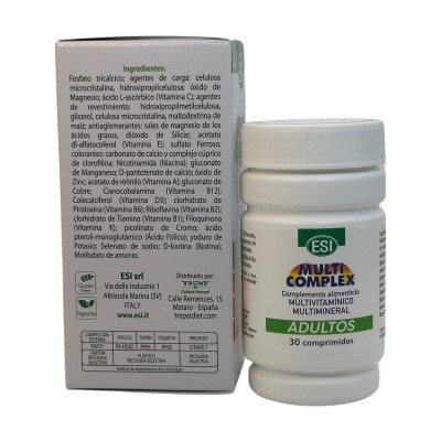 Multicomplex ADULTOS (Vitaminas y Minerales) 30 comprimidos de ESI ESI ESI-13528 Vitaminas y Multinutrientes salud.bio