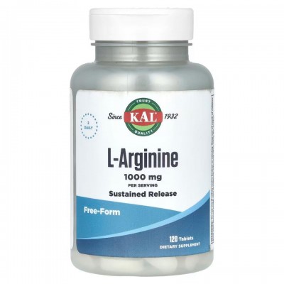 L-Arginine 1000mg 120 comprimidos (500 mg por comprimido) de Kal KAL KAL-27867 Sistema circulatorio salud.bio