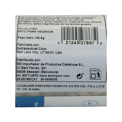 L-Arginine 1000mg 120 comprimidos (500 mg por comprimido) de Kal KAL KAL-27867 Sistema circulatorio salud.bio