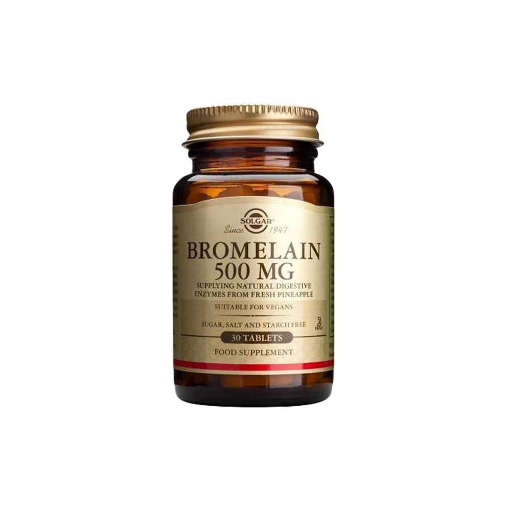 Bromelaina 500mg 30 comprimidos de Solgar SOLGAR 120403 Ayudas aparato Digestivo salud.bio