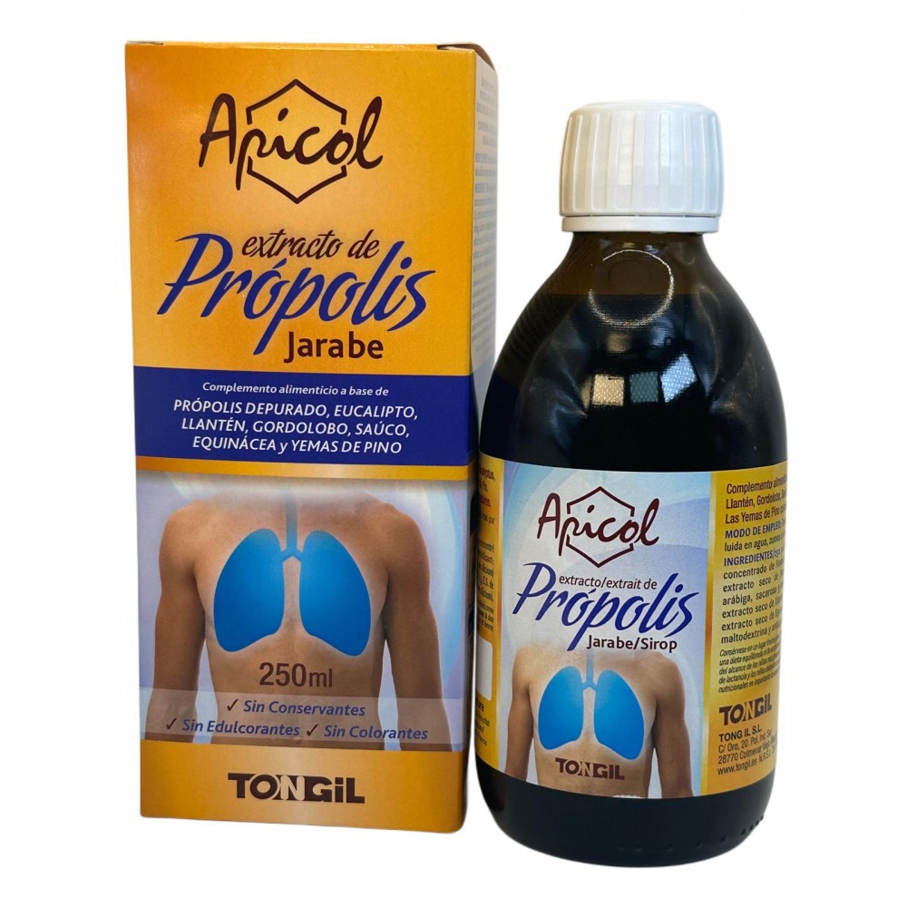 APICOL JARABE Extracto de PRÓPOLIS 250ml de Tongil Tongil C12 Bebé , infantil y jóvenes salud.bio