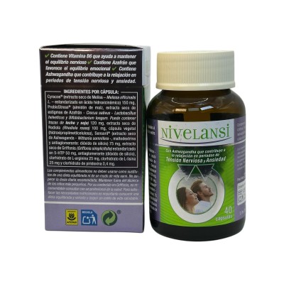 Nivelansi 40 cápsulas de Tongil Tongil H20 Estados emocionales, ansiedad, estrés, depresión, relax salud.bio