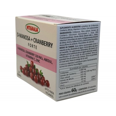 D-Manosa + Cranberry Forte 150PACs de Integralia INTEGRALIA 528 Bienestar urinario. Ayuda en el bienestar urinario. salud.bio