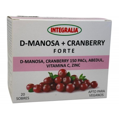 D-Manosa + Cranberry Forte 150PACs de Integralia INTEGRALIA 528 Bienestar urinario. Ayuda en el bienestar urinario. salud.bio
