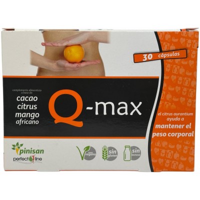 Q-Max (line Perfec) 30 Cápsulas de Pinisan Pinisan MYC-00072 Quemagrasas y similares salud.bio