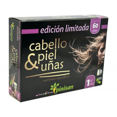 Cabello, piel y uñas 60 Cápsulas (60 días) de Pinisan Pinisan 106.00122 Piel, Cabello y Uñas, Complementos y Vitaminas salud.bio