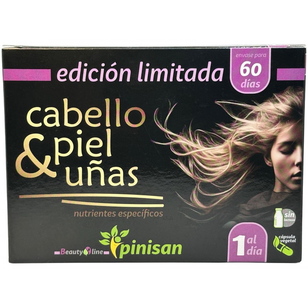 Cabello, piel y uñas 60 Cápsulas (60 días) de Pinisan Pinisan 106.00122 Piel, Cabello y Uñas, Complementos y Vitaminas salud.bio