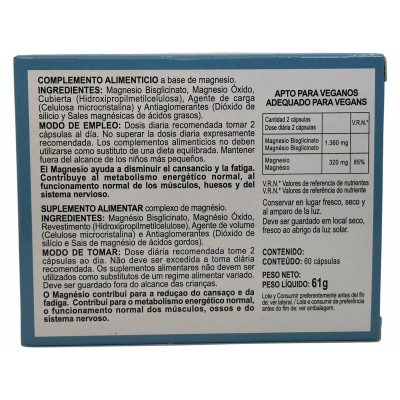 MAGNESIO Bisglicinato 1.360mg (dosis) 60 cápsulas de Integralia INTEGRALIA GEN-54639 Suplementos Minerales  salud.bio