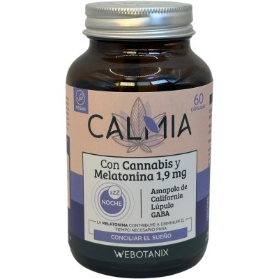 Calmia Noche con 1.9mg Melatonina 60 Cápsulas de Webotanix WEBOTANIX WEB-22309 insomnio y descanso salud.bio