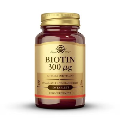 Biotina 300mcg. 100 comprimidos de Solgar Solgar 050280 Vitaminas y Minerales salud.bio