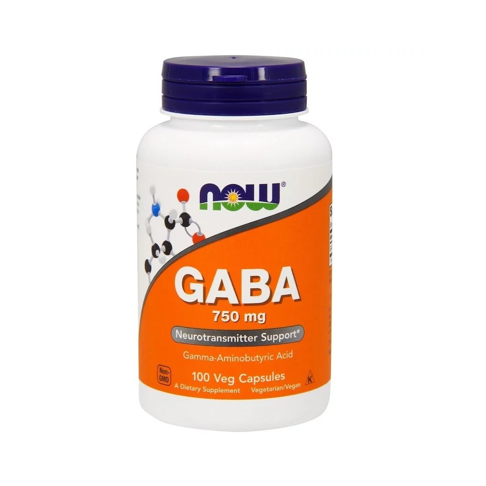GABA (ácido gamma-aminobutírico) 750mg de Now Foods NOW Foods  Estados emocionales, ansiedad, estrés, depresión, relax salud.bio