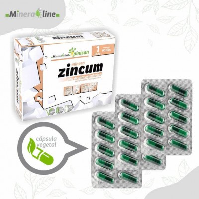 Mineraline ZINCUM (Zinc + Vitamina C) 60 cápsulas de Pinisan Pinisan MYC-00816 Sistema inmunitario salud.bio