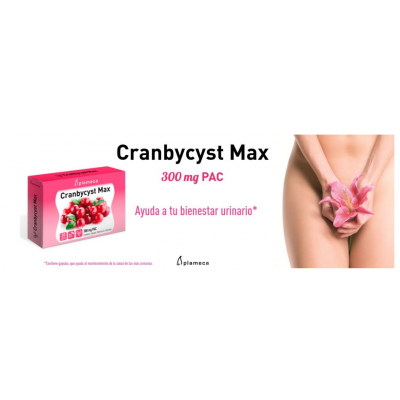 CRANBYCYST MAX (Arándano Rojo) 300mg PACs 30 Cápsulas de Plameca Plameca PLA-84542 Bienestar urinario. Ayuda en el bienestar ...