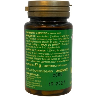 Maca Andina Eco 60 cápsulas de Integralia INTEGRALIA GEN-54481 Cansancio, fatiga, astenia primaveral salud.bio
