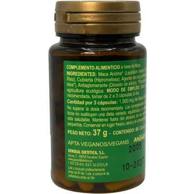 Maca Andina Eco 60 cápsulas de Integralia INTEGRALIA GEN-54481 Cansancio, fatiga, astenia primaveral salud.bio