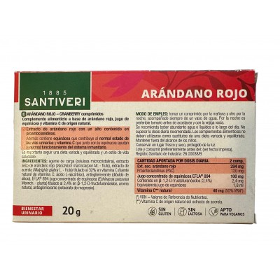 Cranberry (Arándano Rojo) 40 comprimidos (120PACs dosis) de Santiveri Santiveri  PLA-04178 Bienestar urinario. Ayuda en el bi...