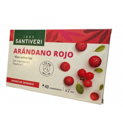 Cranberry (Arándano Rojo) 40 comprimidos (120PACs dosis) de Santiveri Santiveri  PLA-04178 Bienestar urinario. Ayuda en el bi...