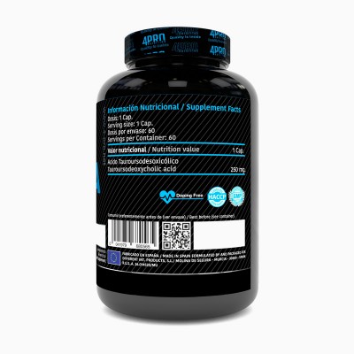 Tudca 250mg 60 cápsulas de 4-PRO 4-PRO Nutrition 4PR5600 Higado y sistema hepatobiliar salud.bio