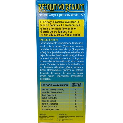 Resolutivo Regium 600ml de Plameca Plameca 445200 DIURETICO salud.bio