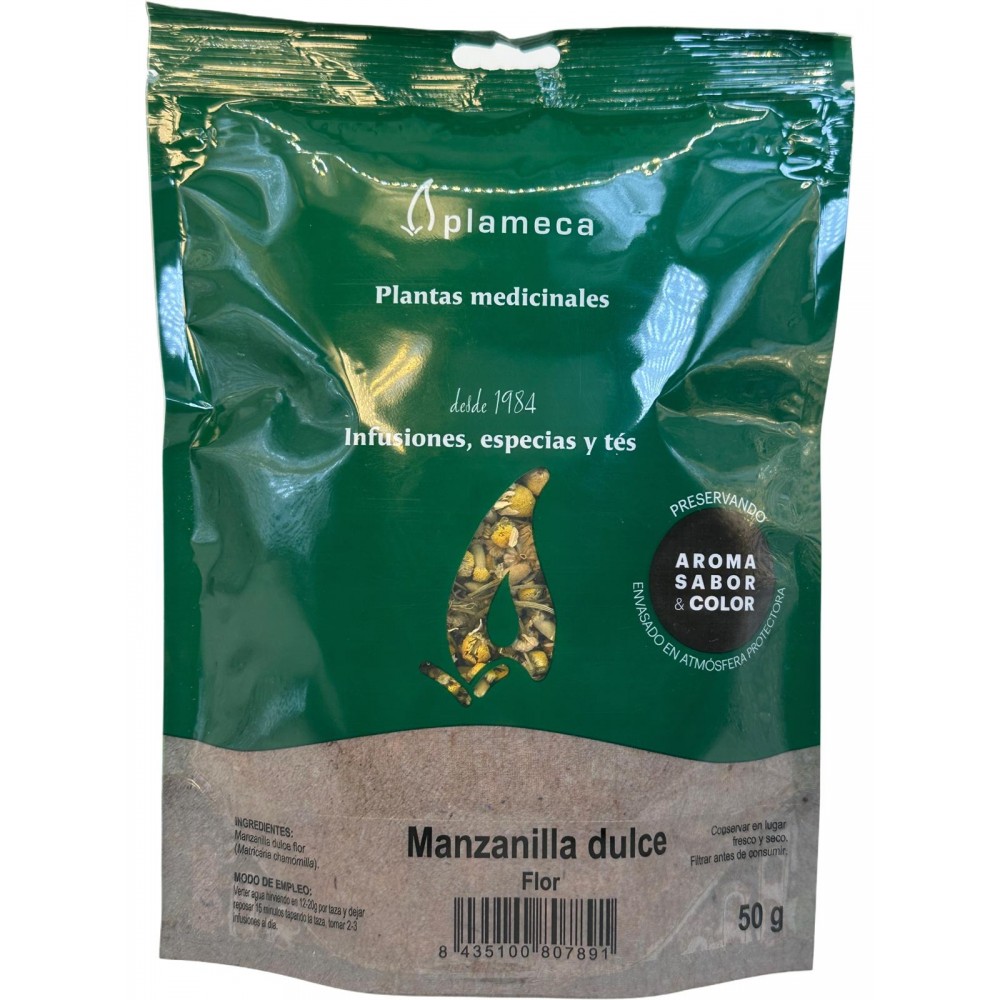 Manzanilla Dulce Flores (Matricaria Chamomilla L.) 50g de Plameca Plameca PLA-034527 Plantas Medicinales salud.bio