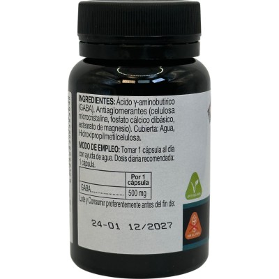 GABA 500mg 30 cápsulas vegetales (serie elementales) de Novadiet Novadiet NOV-53530 Estados emocionales, ansiedad, estrés, de...