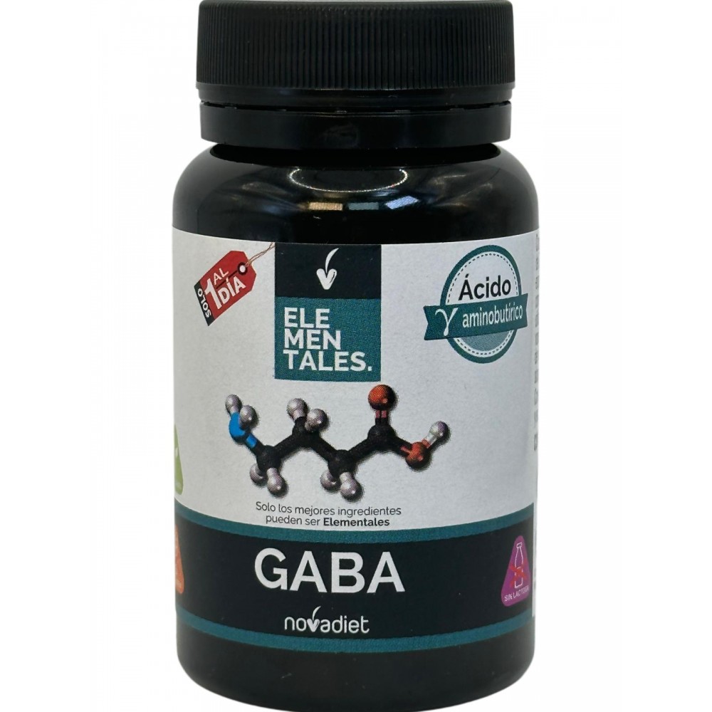 GABA 500mg 30 cápsulas vegetales (serie elementales) de Novadiet Novadiet NOV-53530 Estados emocionales, ansiedad, estrés, de...