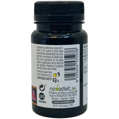 Vitamina D3 (1.000 UI) 25 mcg (Serie Elementales) 120 comprimidos de Novadiet Novadiet 53503 Vitaminas y Minerales salud.bio
