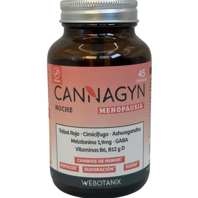 Cannagyn Noche Menopausia 45 Cápsulas de Webotanix WEBOTANIX WEB-22352 Menopausia salud.bio