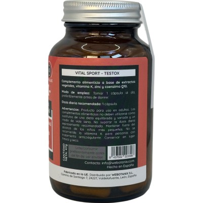 TESTOX (Vital Sport) 60 cápsulas vegetales de WeBotanix WEBOTANIX WEB-22330 Salud Sexual y Fertilidad salud.bio