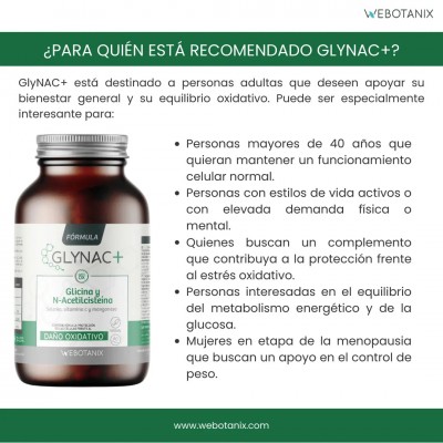 GlyNAC+ (Fórmula Daño Oxidativo) 60 cápsulas Vegetales de Webotanix WEBOTANIX WEB-22354 Antioxidantes salud.bio