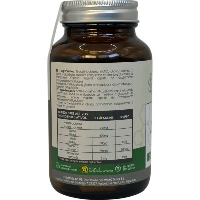 GlyNAC+ (Fórmula Daño Oxidativo) 60 cápsulas Vegetales de Webotanix WEBOTANIX WEB-22354 Antioxidantes salud.bio