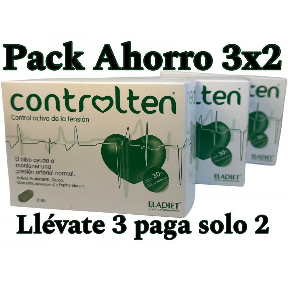 PACK 3x2 CONTROLTEN (nuevo) 60 Comprimidos de ELADIET Eladiet PACK-PA.FE.CTEN.2 Ayuda control Tension salud.bio