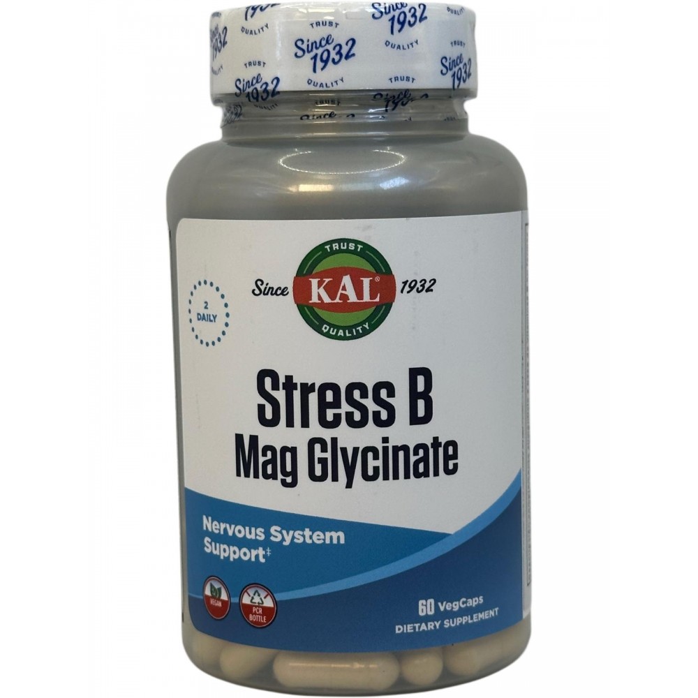 Stress B Magnesio Glycinate 60 Cápsulas Vegetales de KAL SOLARAY 82324 Vitamina B salud.bio