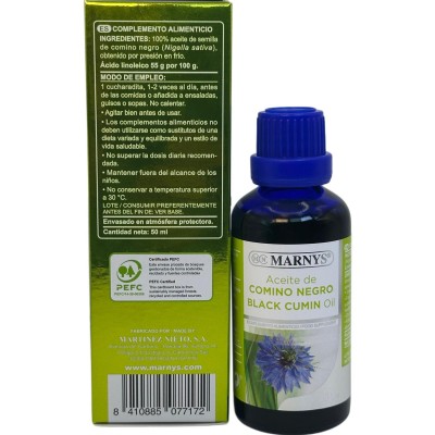 Aceite Puro de Comino Negro 50ml de Marnys Marnys MAR-07717 Ayudas aparato Digestivo salud.bio