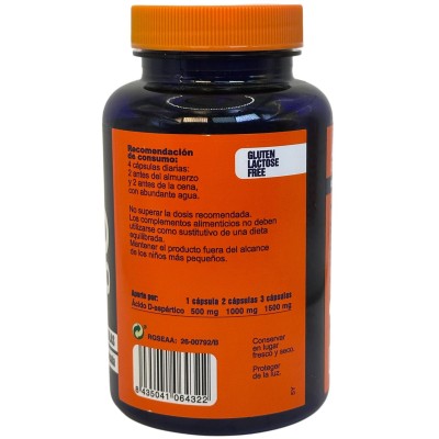 Ácido D-Aspártico 500mg 120 Cápsulas de Megaplus Megaplus 164016 Gainers: Los Mejores Suplementos Para Ganar Masa Muscular sa...