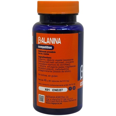 ß-alanina 600mg 60 cápsulas de MEGAPLUS Megaplus MEG-171011 Suplementos Deportivos (Complementos Alimenticios) salud.bio