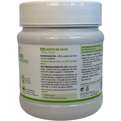 Aceite de Coco BIO ECO Virgen Extra 900ml de MARNYS® Marnys AP109 Aceites naturales salud.bio