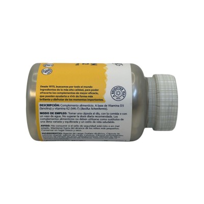 BIG Vitaminas D3 & K2 (Menaquinone-7) 120 Cápsulas vegetales de Solaray SOLARAY SOL-89739 Articulaciones, Huesos, Tendones y ...