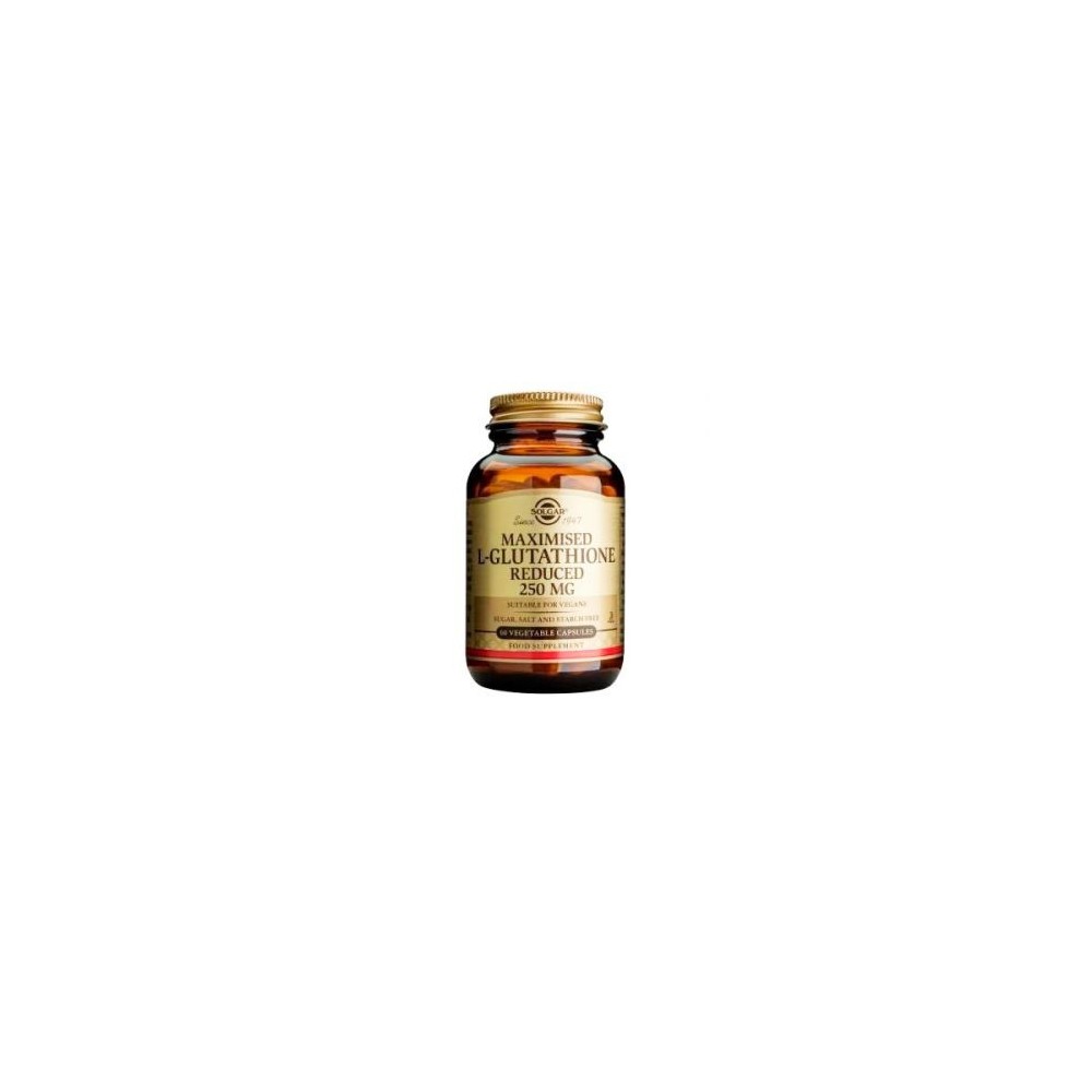 L-Glutatión Reducido, 250 mg, 60 Cápsulas Vegetales de Solgar SOLGAR 011351 Antioxidantes salud.bio