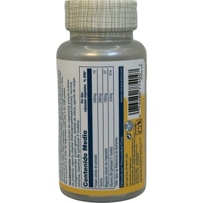 Magnesio + Potasio (en citrato), Taurina, B6, 60 Cápsulas Vegetales de Solaray SOLARAY SOLA-77404 Minerales salud.bio