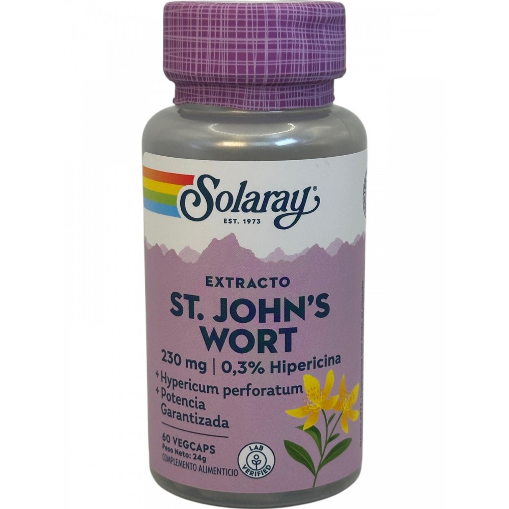 John´s Wort (Hipérico) 60 cápsulas vegetales de Solaray SOLARAY SOLA-36917 Estados emocionales, ansiedad, estrés, depresión, ...