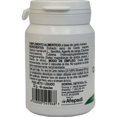 Cardo Mariano en extracto seco (silybum marianum) 60 cápsulas de Integralia INTEGRALIA GEN-54596 Higado y sistema hepatobilia...