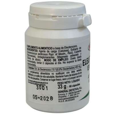 Eleuterococo extracto seco 60 cápsulas de Integralia INTEGRALIA GEN-54580 Cansancio, fatiga, astenia primaveral salud.bio