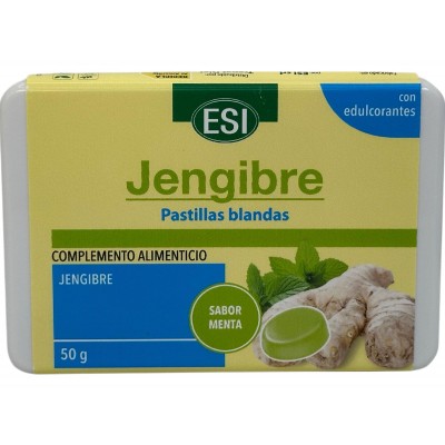 Jengibre sabor menta pastillas blandas Suizas 50g de ESI ESI ESI-13749 Acción benéfica garganta y pecho salud.bio