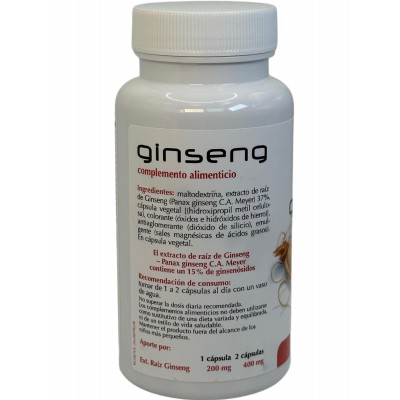 GINSENG 200mg 60 Cápsulas de PLANTIS Artesania Agrícola 090120 Cansancio, fatiga, astenia primaveral salud.bio