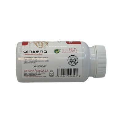 GINSENG 200mg 60 Cápsulas de PLANTIS Artesania Agrícola 090120 Cansancio, fatiga, astenia primaveral salud.bio